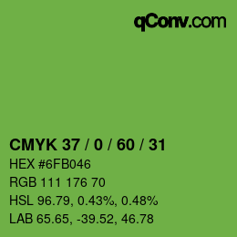 颜色代码: CMYK 37 / 0 / 60 / 31 | qconv.com