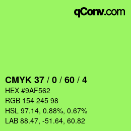 Farbcode: CMYK 37 / 0 / 60 / 4 | qconv.com