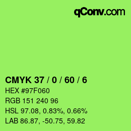 Color code: CMYK 37 / 0 / 60 / 6 | qconv.com