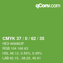 カラーコード: CMYK 37 / 0 / 62 / 35 | qconv.com
