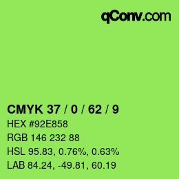 颜色代码: CMYK 37 / 0 / 62 / 9 | qconv.com