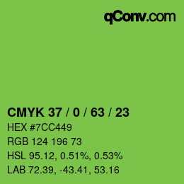 Color code: CMYK 37 / 0 / 63 / 23 | qconv.com