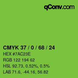 Color code: CMYK 37 / 0 / 68 / 24 | qconv.com