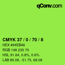 Color code: CMYK 37 / 0 / 70 / 8 | qconv.com