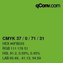 カラーコード: CMYK 37 / 0 / 71 / 31 | qconv.com
