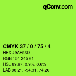 颜色代码: CMYK 37 / 0 / 75 / 4 | qconv.com