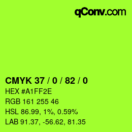 Color code: CMYK 37 / 0 / 82 / 0 | qconv.com