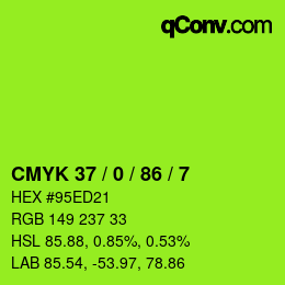 Color code: CMYK 37 / 0 / 86 / 7 | qconv.com