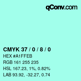 颜色代码: CMYK 37 / 0 / 8 / 0 | qconv.com