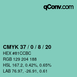 Color code: CMYK 37 / 0 / 8 / 20 | qconv.com