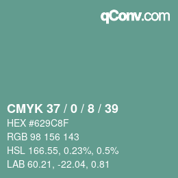 Color code: CMYK 37 / 0 / 8 / 39 | qconv.com