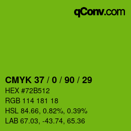 Color code: CMYK 37 / 0 / 90 / 29 | qconv.com