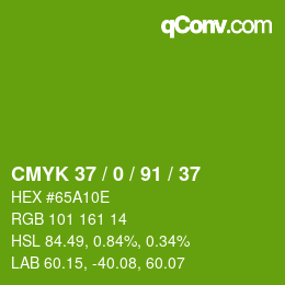 Color code: CMYK 37 / 0 / 91 / 37 | qconv.com