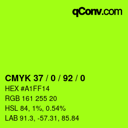 颜色代码: CMYK 37 / 0 / 92 / 0 | qconv.com