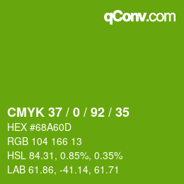 Color code: CMYK 37 / 0 / 92 / 35 | qconv.com