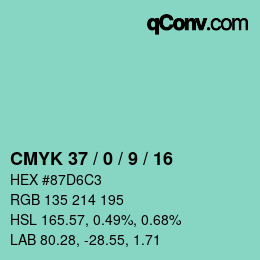 Código de color: CMYK 37 / 0 / 9 / 16 | qconv.com