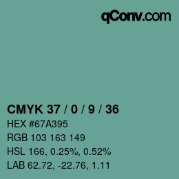 Código de color: CMYK 37 / 0 / 9 / 36 | qconv.com