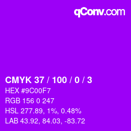 Color code: CMYK 37 / 100 / 0 / 3 | qconv.com