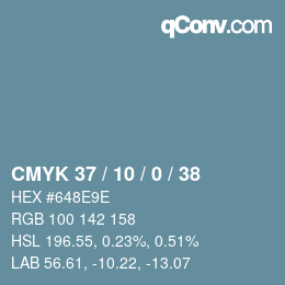 Color code: CMYK 37 / 10 / 0 / 38 | qconv.com
