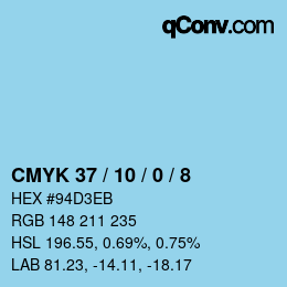 颜色代码: CMYK 37 / 10 / 0 / 8 | qconv.com