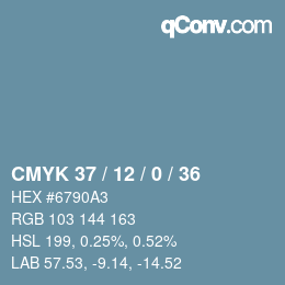 Color code: CMYK 37 / 12 / 0 / 36 | qconv.com