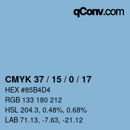 Color code: CMYK 37 / 15 / 0 / 17 | qconv.com