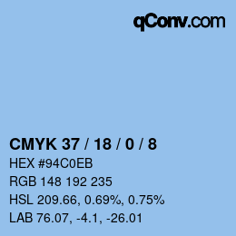 Color code: CMYK 37 / 18 / 0 / 8 | qconv.com