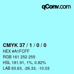 カラーコード: CMYK 37 / 1 / 0 / 0 | qconv.com
