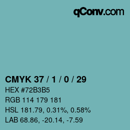 颜色代码: CMYK 37 / 1 / 0 / 29 | qconv.com