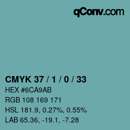 カラーコード: CMYK 37 / 1 / 0 / 33 | qconv.com