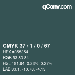 颜色代码: CMYK 37 / 1 / 0 / 67 | qconv.com