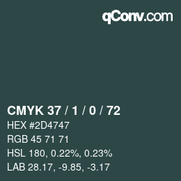 Color code: CMYK 37 / 1 / 0 / 72 | qconv.com