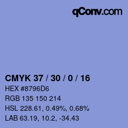 Color code: CMYK 37 / 30 / 0 / 16 | qconv.com