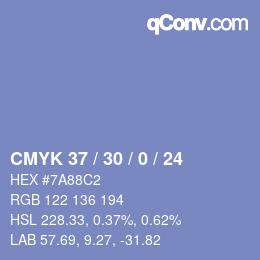 Color code: CMYK 37 / 30 / 0 / 24 | qconv.com
