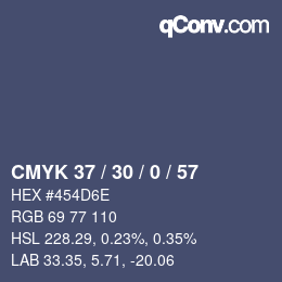 Color code: CMYK 37 / 30 / 0 / 57 | qconv.com