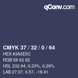 Color code: CMYK 37 / 32 / 0 / 64 | qconv.com