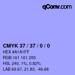 颜色代码: CMYK 37 / 37 / 0 / 0 | qconv.com