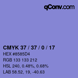 カラーコード: CMYK 37 / 37 / 0 / 17 | qconv.com