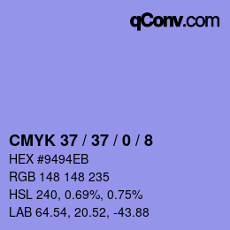 カラーコード: CMYK 37 / 37 / 0 / 8 | qconv.com