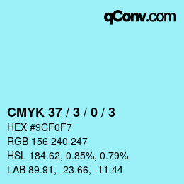 カラーコード: CMYK 37 / 3 / 0 / 3 | qconv.com