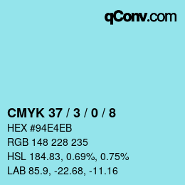 カラーコード: CMYK 37 / 3 / 0 / 8 | qconv.com