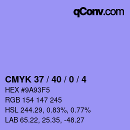 カラーコード: CMYK 37 / 40 / 0 / 4 | qconv.com