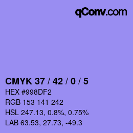 Color code: CMYK 37 / 42 / 0 / 5 | qconv.com