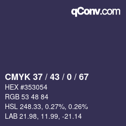 颜色代码: CMYK 37 / 43 / 0 / 67 | qconv.com