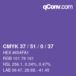 Farbcode: CMYK 37 / 51 / 0 / 37 | qconv.com