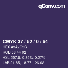 カラーコード: CMYK 37 / 52 / 0 / 64 | qconv.com
