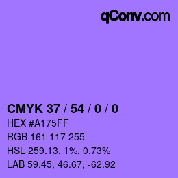カラーコード: CMYK 37 / 54 / 0 / 0 | qconv.com