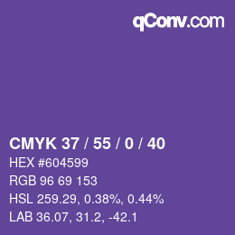 颜色代码: CMYK 37 / 55 / 0 / 40 | qconv.com