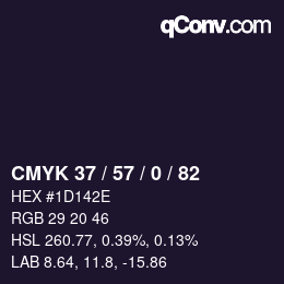 カラーコード: CMYK 37 / 57 / 0 / 82 | qconv.com