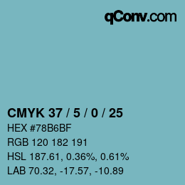 カラーコード: CMYK 37 / 5 / 0 / 25 | qconv.com